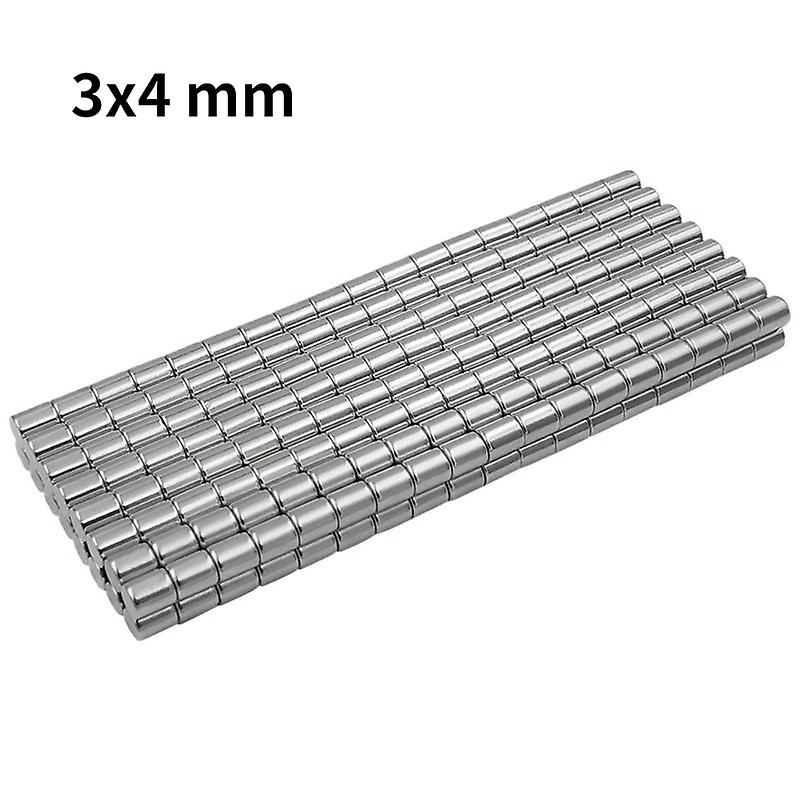 100~5000pcs 3x4 N35 Super Strong Cylinder Rare Earth Magnet 3mm*4mm Round Neodymium Magnets 3x4mm Mini Small Magnet Disc 3*4 Mm