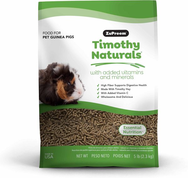 ZuPreem Timothy Naturals Adult Guinea Pig Food， 5-lb bag