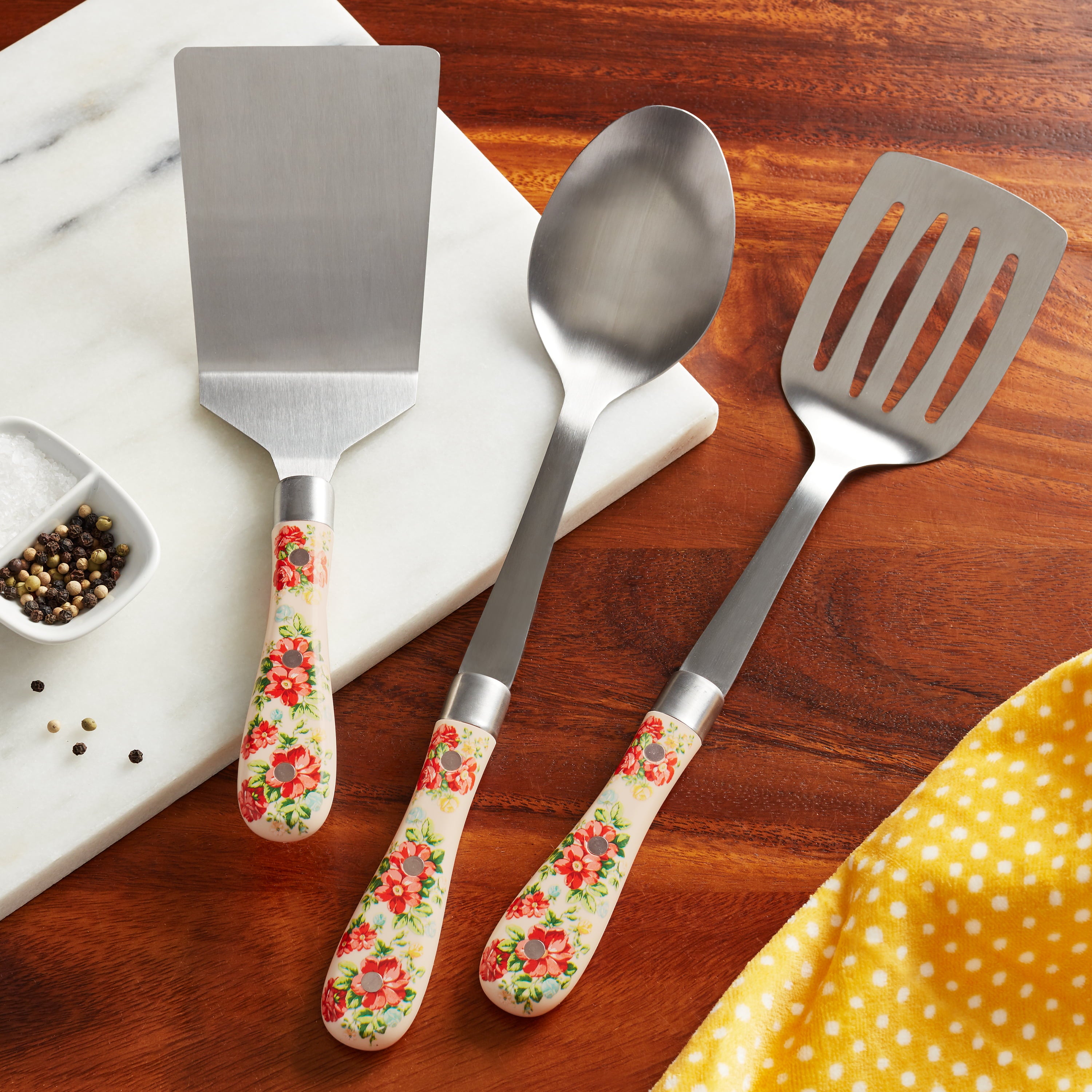 The Pioneer Woman Vintage Floral 3-Piece Kitchen Tool Set