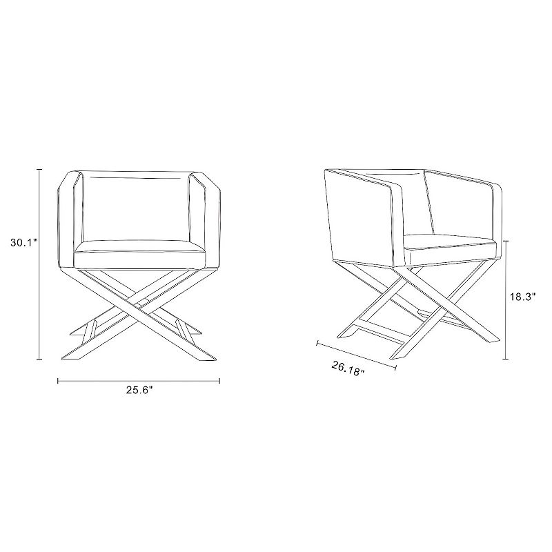 MANHATTAN COMFORT Hollywood Lounge Accent Chair 2-piece Set