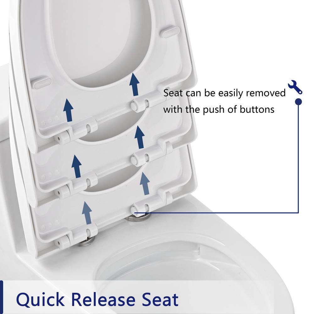 DEERVALLEY Prism 1-Piece 0.81.28 GPF Dual Flush Elongated Toilet in White Seat Included DV-1F52636