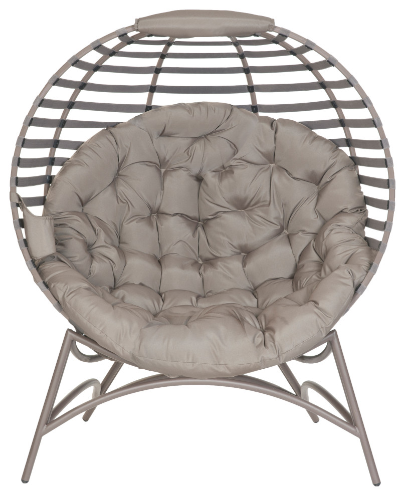 56H x 45W x 26D Beige Modern Cozy Ball Chair   Transitional   Outdoor Lounge Chairs   by IDEAZ International  LLC  Houzz