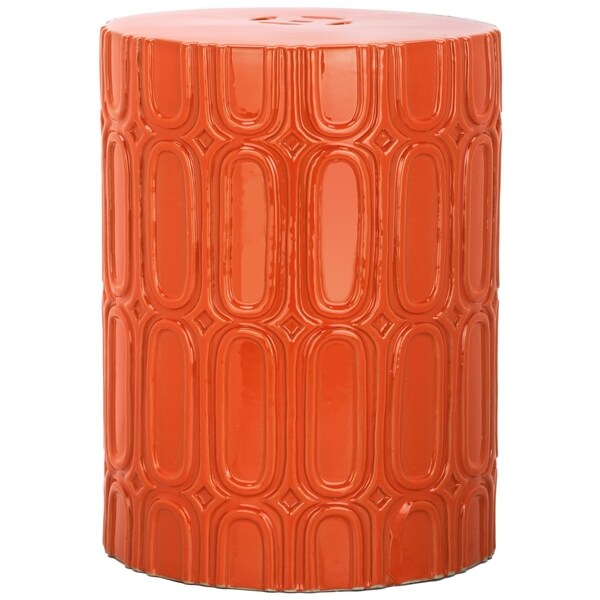 SAFAVIEH Melody Orange Ceramic Decorative Garden Stool