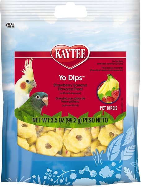 Kaytee Fiesta Strawberry Banana Flavored Yogurt Dipped Small Hookbill Bird Treats