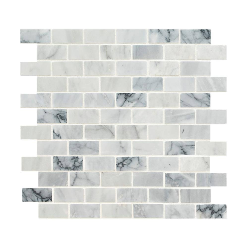 MSI Carrara Classique Brick 11.81 in. x 11.81 in. Honed Marble Wall Tile (0.97 sq. ft.Each) CAR-1X2H-5