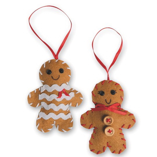 S S Worldwide Stitched Gingerbread Ornaments