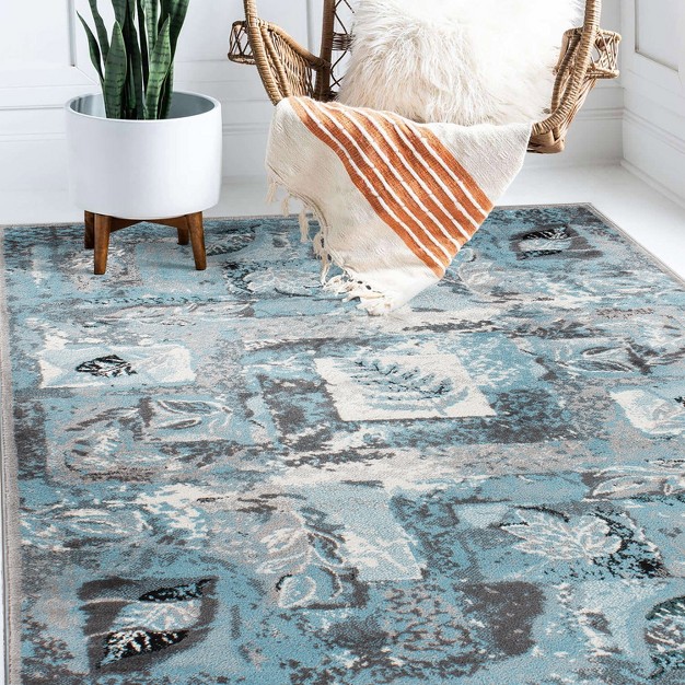 World Rug Gallery Contemporary Distressed Floral Area Rug