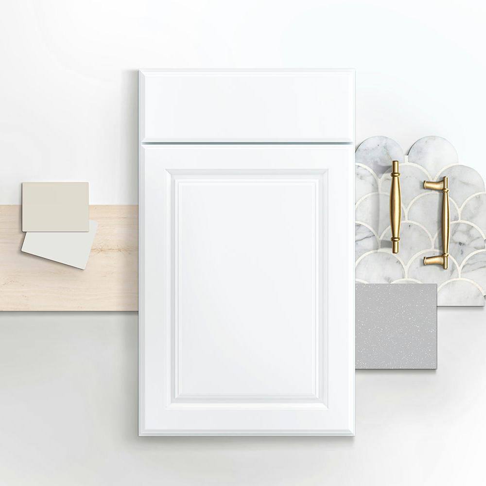 Hampton Bay Hampton Satin White Raised Panel Stock Assembled Diagonal Corner Wall Kitchen Cabinet (24 in. x 30 in. x 12 in.) KWD2430-SW