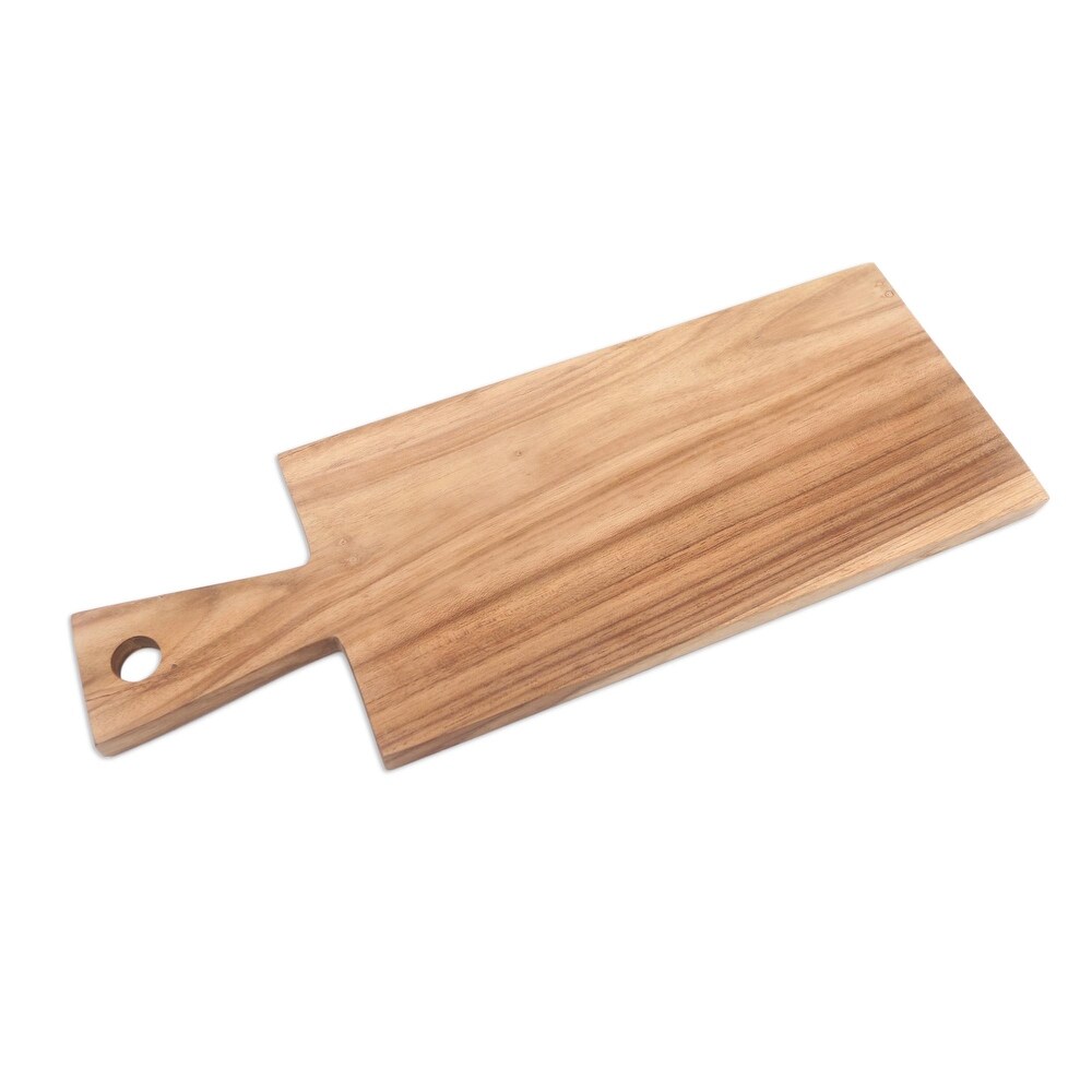 NOVICA Handmade Chefs Kiss Teak Wood Cutting Board   15.75\