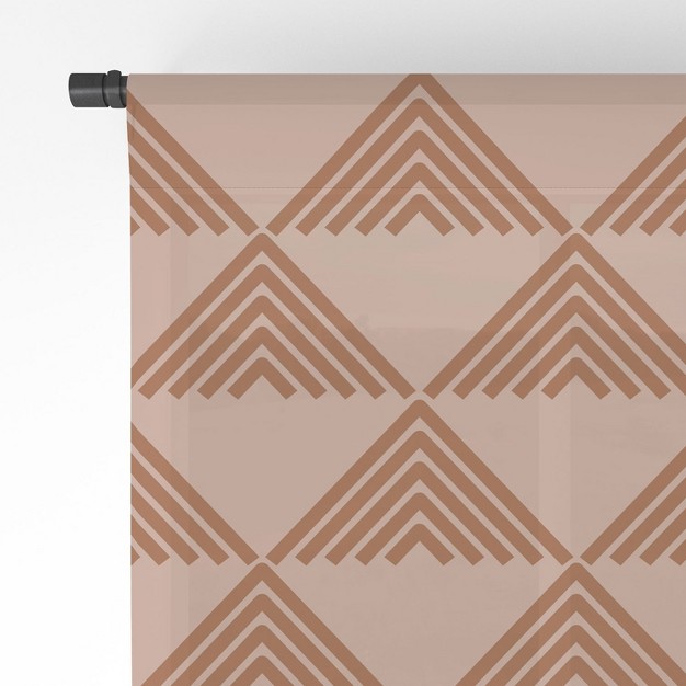 June Journal Triangular Lines In Terracotta Single Panel Sheer Window Curtain Deny Designs