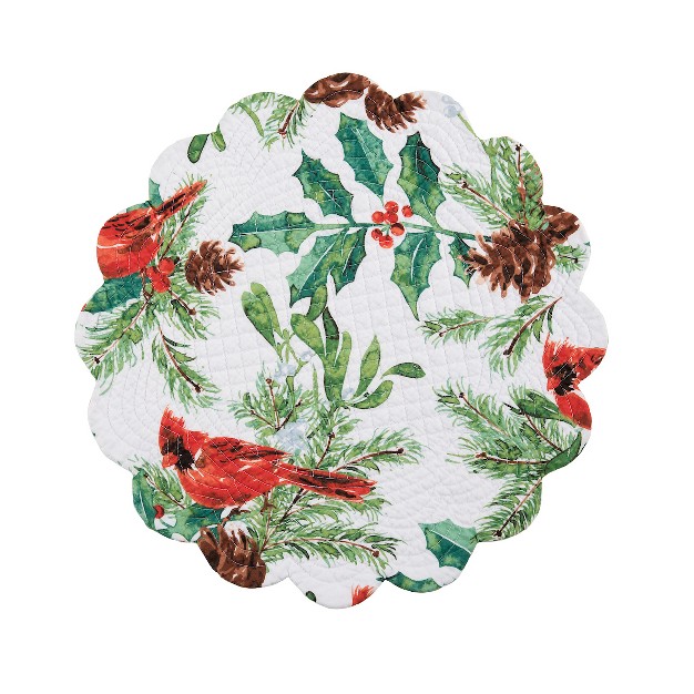 C amp f Home Delwyn Cardinal Round Placemat S 6