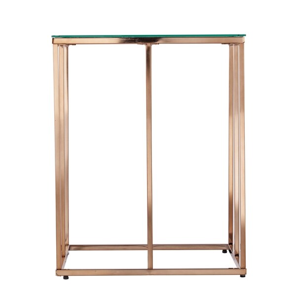 SEI Furniture Nindel Contemporary Champagne Metal Side Table