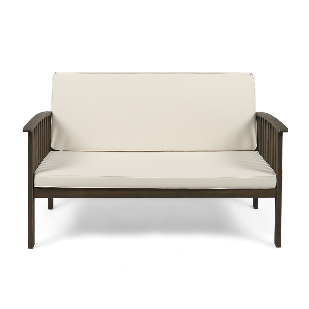 Carolina Outdoor Acacia Wood Loveseat by Christopher Knight Home