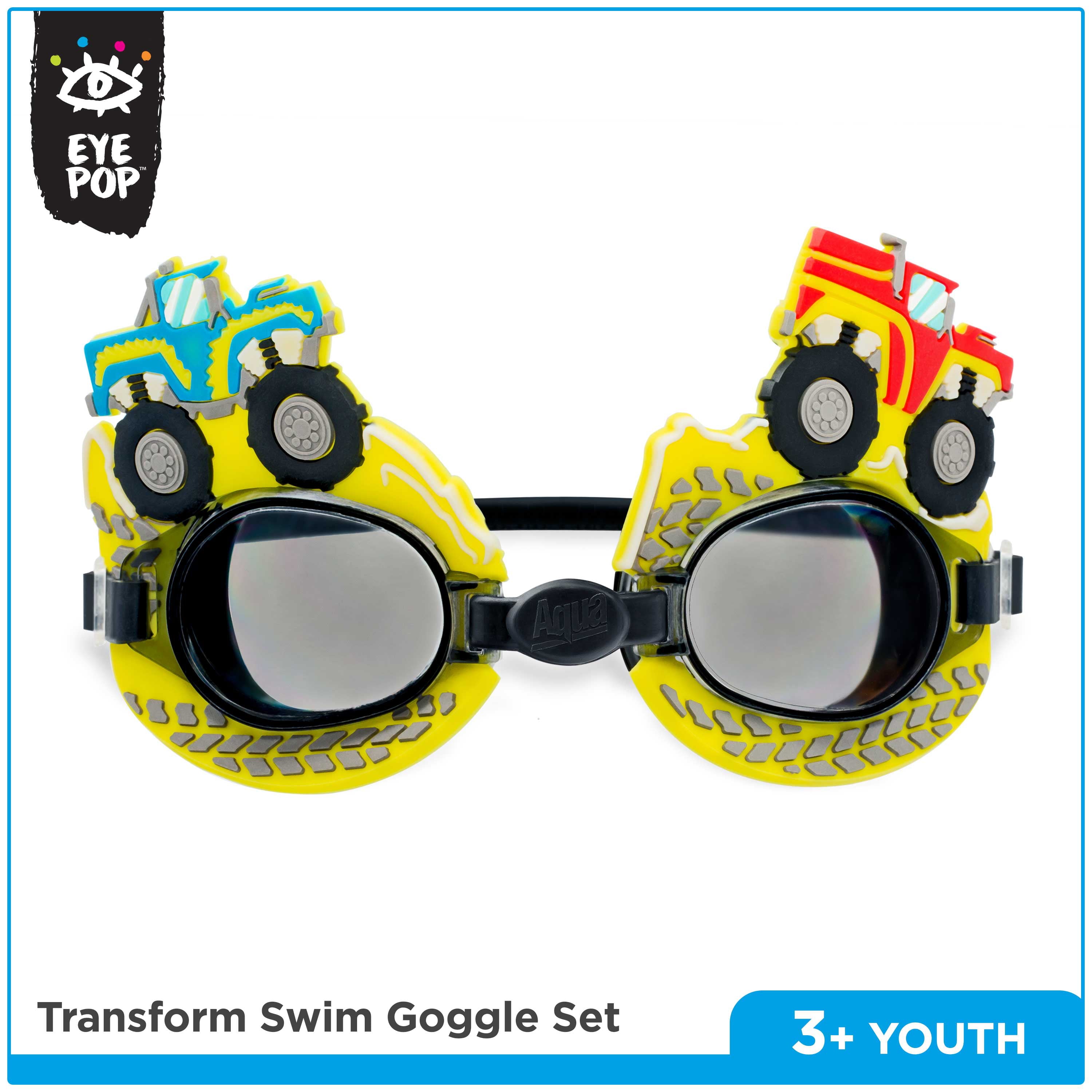 EyePop Transform Boys Swim Goggle Set Including 3 Individual Attachments, for Kids Ages 4 and up