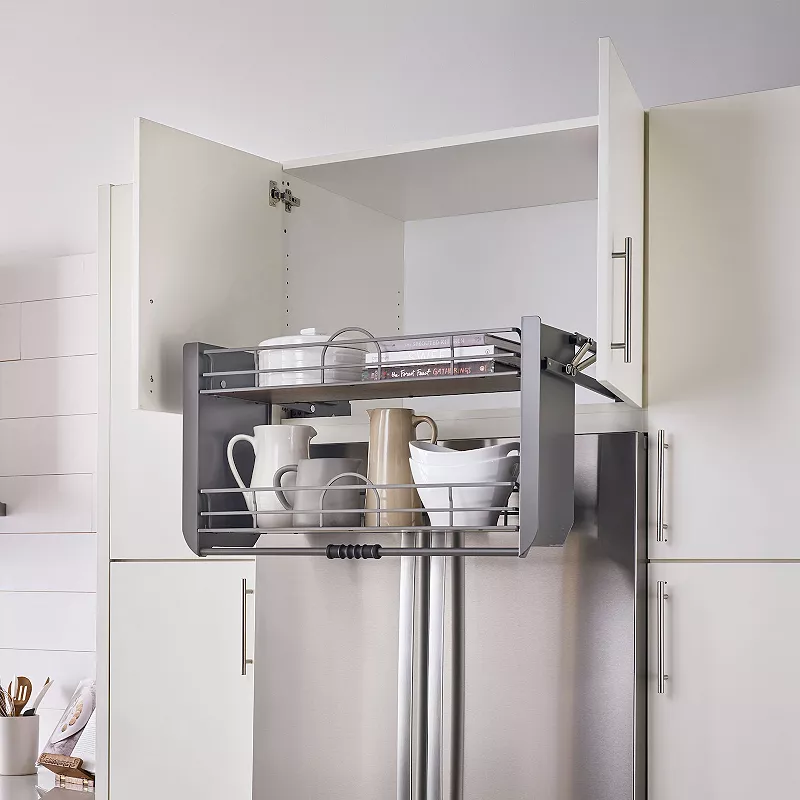 Rev-A-Shelf 36 Kitchen Pull-Down Wall Cabinet Shelf System， Gray， 5PD-36FOG