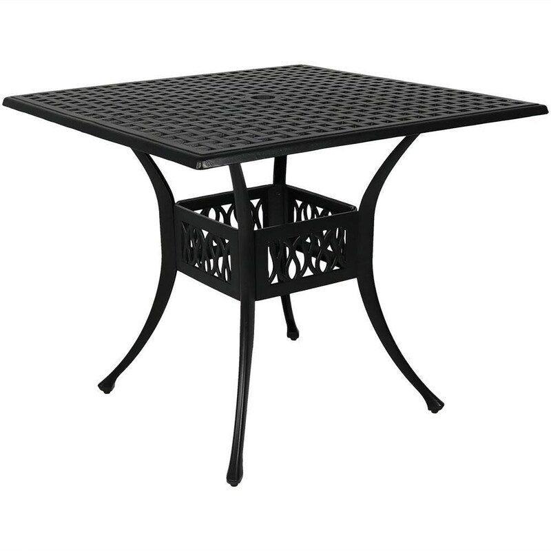 Ultimate Patio 35-Inch Black Cast Aluminum Square Dining Table