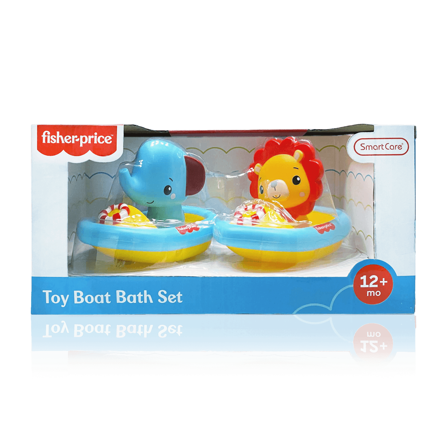 Fisher-Price 4-Piece Bath Boat Toy Set， Toy Boats with Animal Water Toys， Bath Toys for Toddlers 1-3