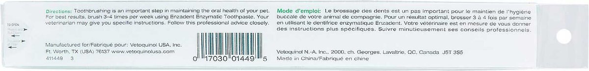 Vetoquinol Enzadent Dual-Ended Dog and Cat Toothbrush