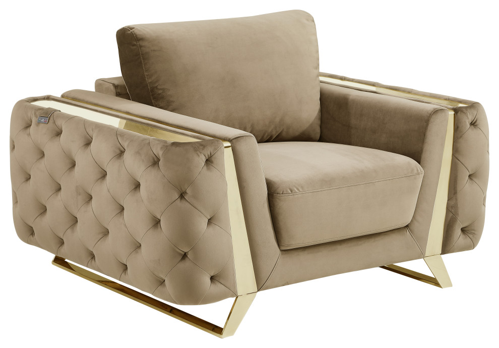 Lorenzo Velvet Accent Chair   Contemporary   Armchairs And Accent Chairs   by Luxuriant Furniture  Houzz