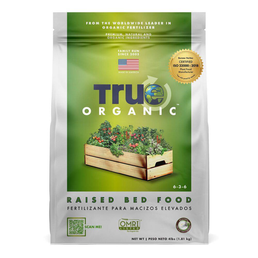 TRUE ORGANIC 4 lbs. Organic Raised Bed Plant Food Dry Fertilizer OMRI Listed 6-3-6 R0012