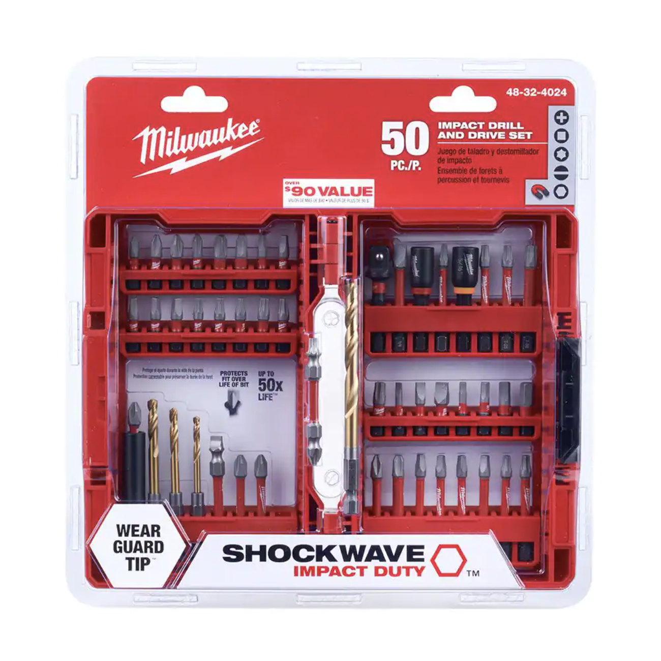 Milwaukee M12 FUEL 12V Lithium-Ion Brushless Cordless Drill Driver (Tool-Only) with SHOCKWAVE Screw Driver Bit Set