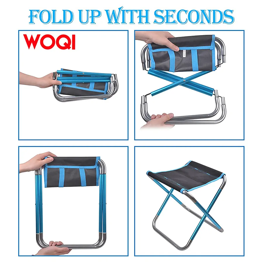 Woqi Outdoor Mini Aluminum Folding Foldable Portable Camping Simple Beach Fishing Stools