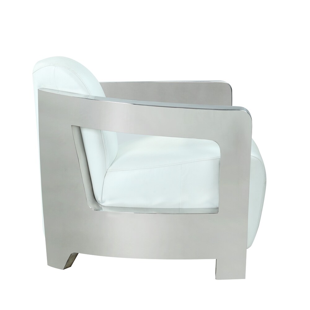 Somette Contemporary Accent Chair  White   Accent Chair