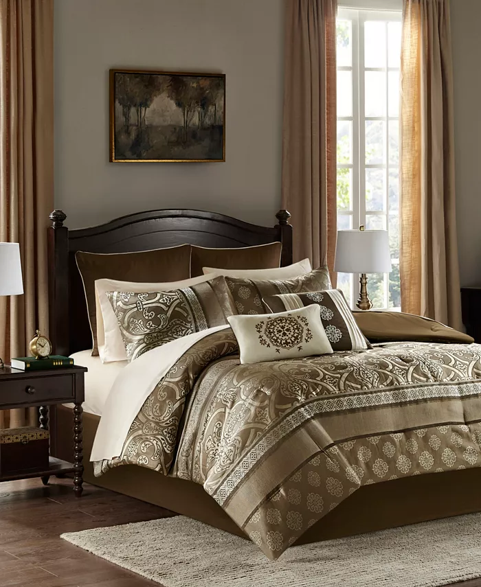 Madison Park Essentials Zara Jacquard 16-Pc. Comforter Set  Queen