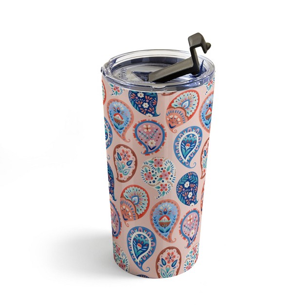 Pimlada Phuapradit Floral Paisley Half Drop Travel Mug 20 Oz Stainless Steel Travel Mug Deny Designs