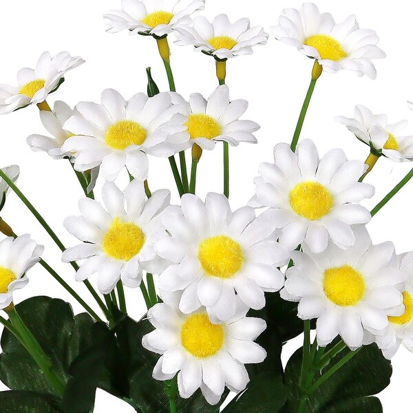 Set of 8 White Artificial Delicate Mini Daisy Flower Stem Bush Bouquet 13in