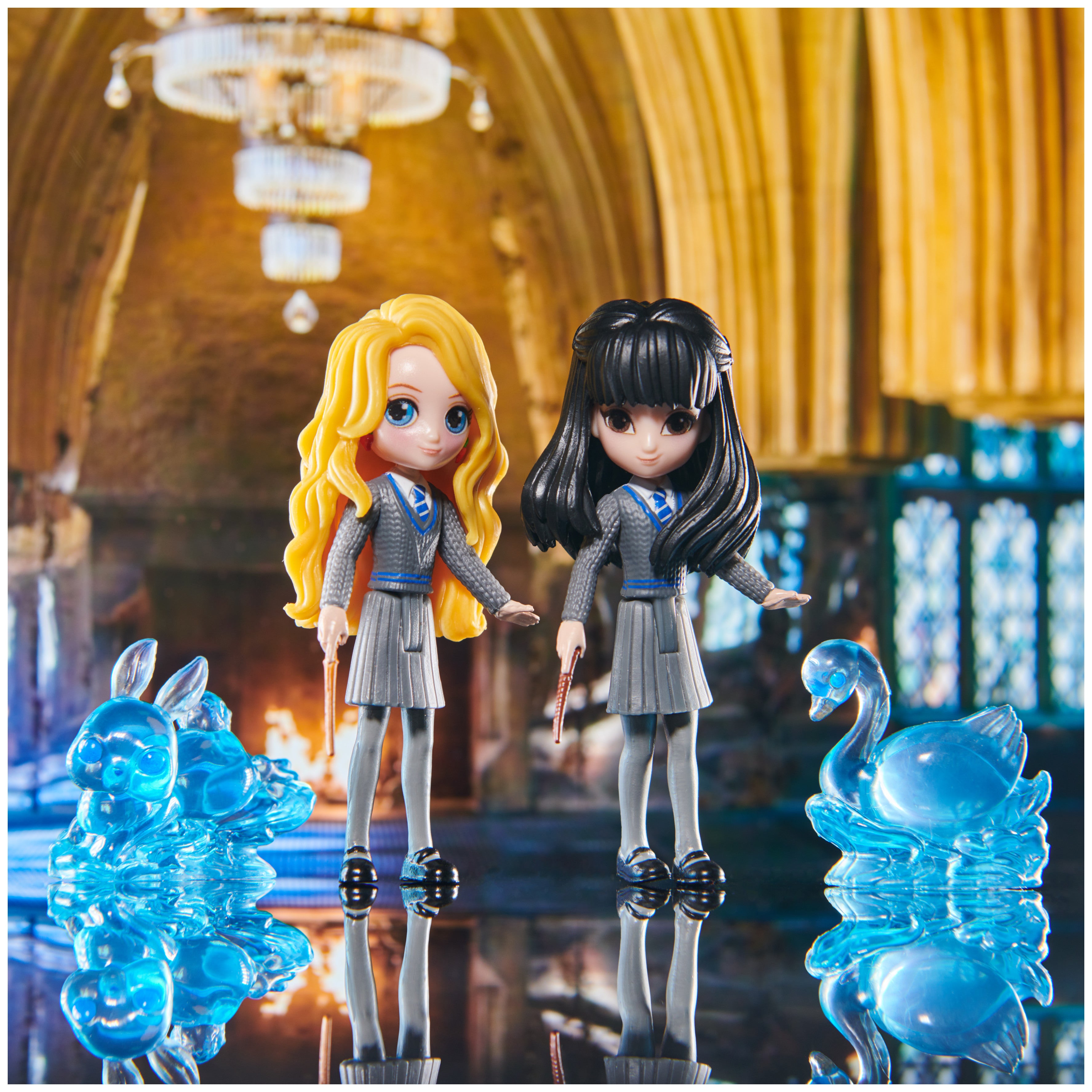 Wizarding World Harry Potter， Magical Minis Luna Lovegood and Cho Chang Patronus Friendship Set with 2 Creatures， Kids Toys for Ages 5 and up