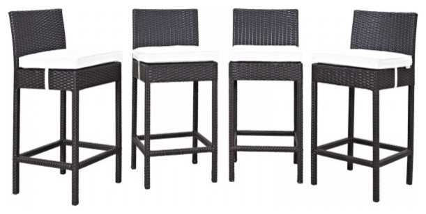 Convene Outdoor Patio Pub Barstools  Set of 4   Tropical   Outdoor Bar Stools And Counter Stools   by Uber Bazaar  Houzz