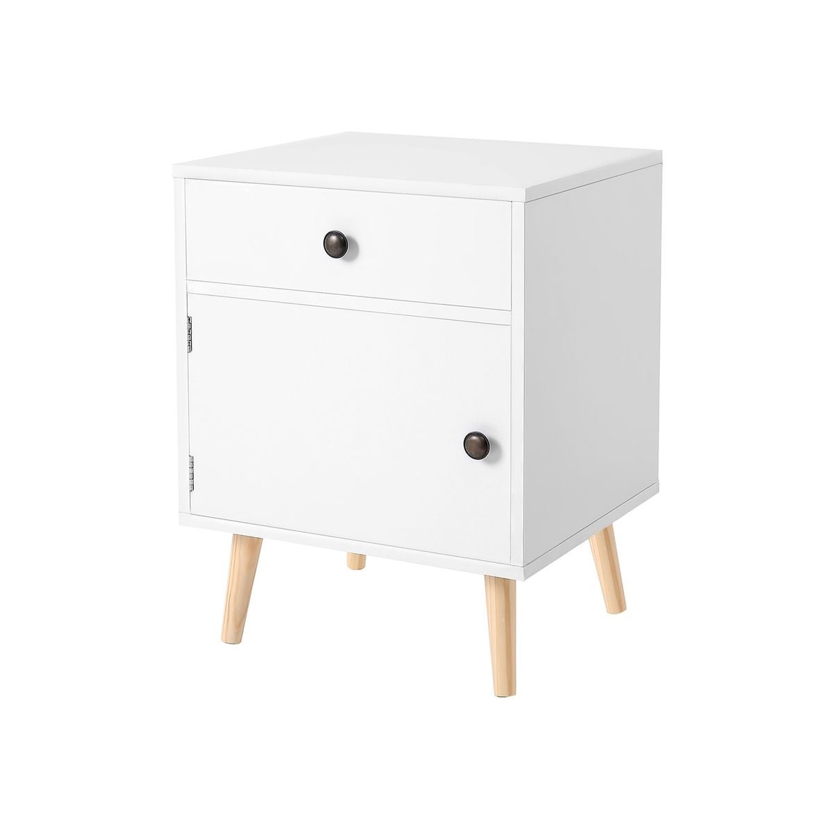 Side Table， Nightstand with 1 Drawer， Durable， for Bedroom， Living Room， Office， 17.7 x 15.8 x 23.6 inches， White