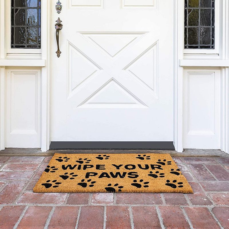 Wipe Your Paws Nonslip Welcome Doormat for Dog Lovers， Coco Coir Mat(17 x 30 in)