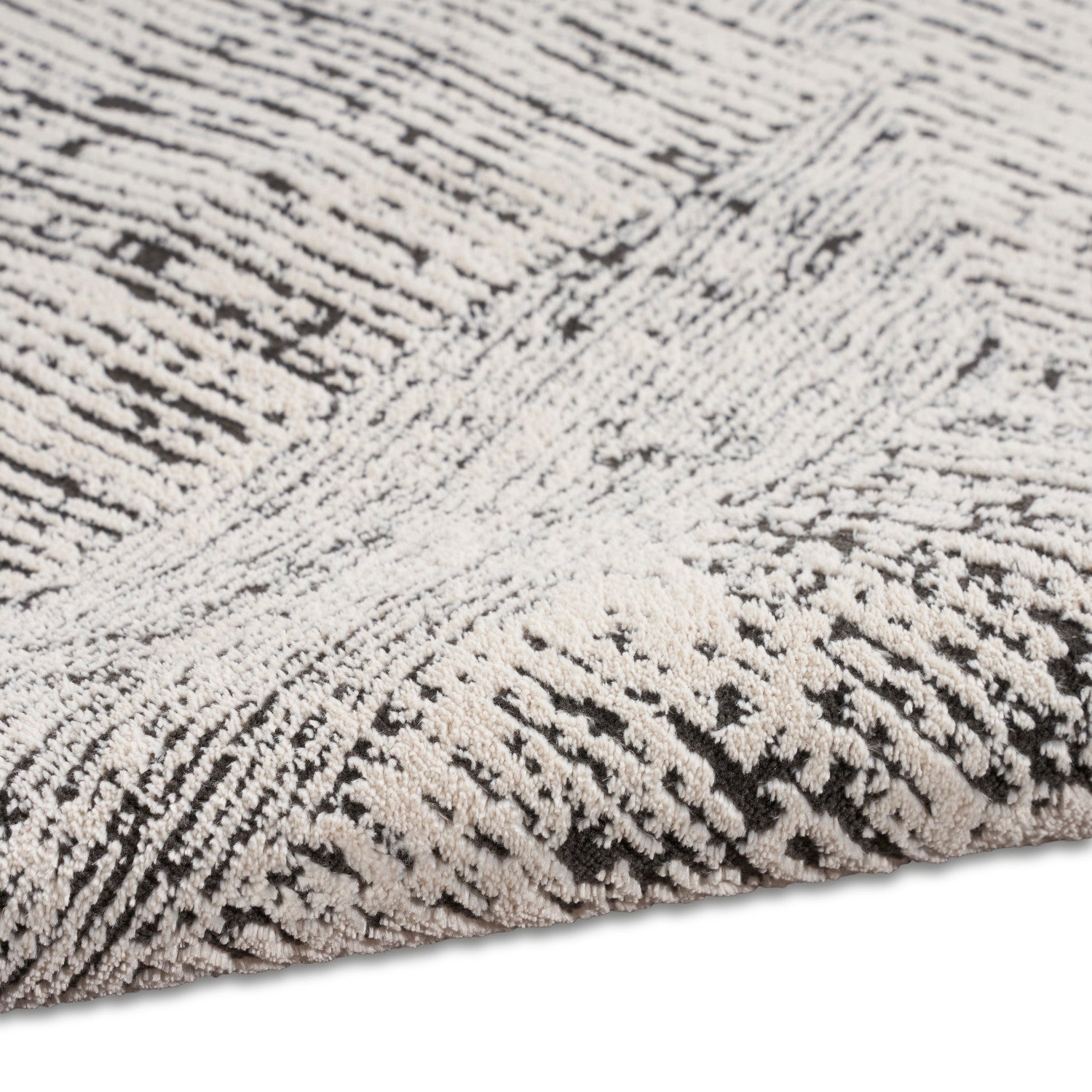 Calvin Klein Irradiant Cream Black Modern Rug