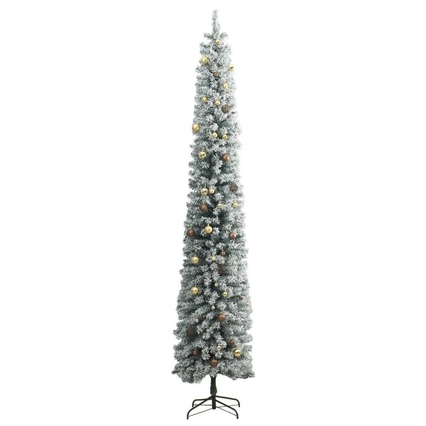 vidaXL Christmas Tree Decoration Artificial Slim Tree with Stand Green PVC