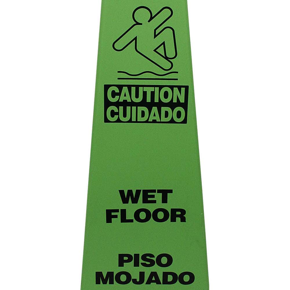 Impact Products 9140 TriVu Three-Sided Wet Floor Sign， Green， 3-Pack