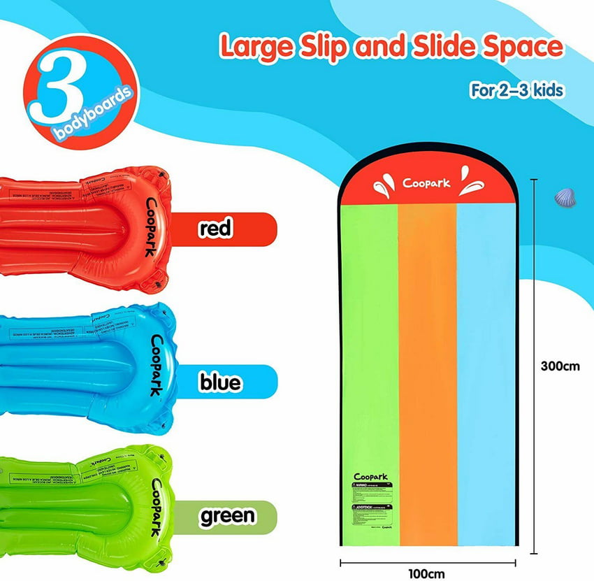 16' Slip and Slide Water Slide for Kids and Adults Inflatable Slide Surf Ride TY18