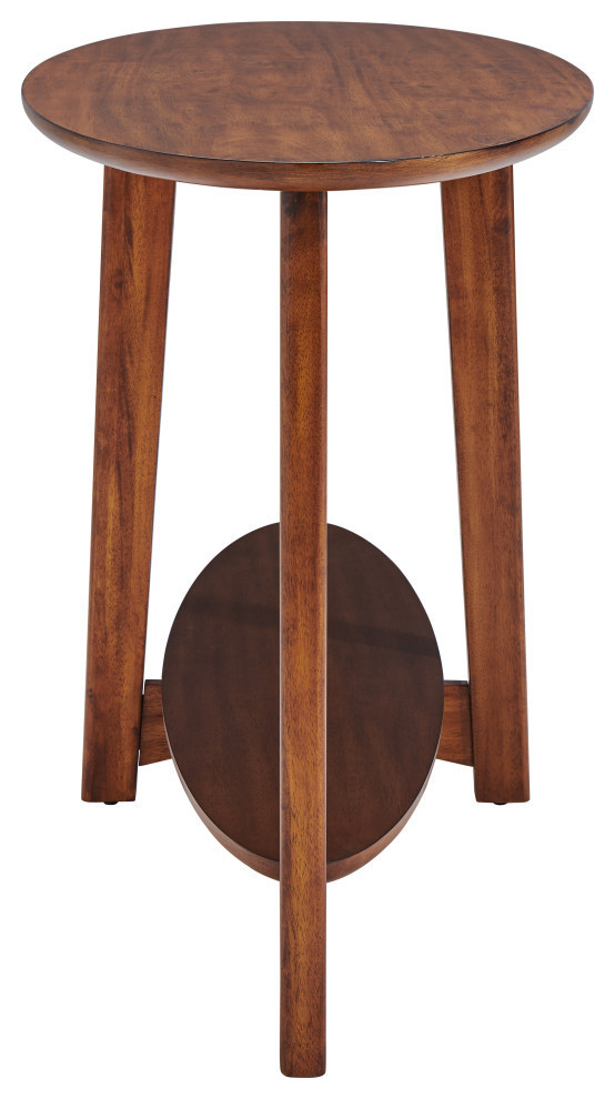 Monterey 60 quotL Console/Media Mid Century Modern Wood Table  Warm Chestnut   Midcentury   Console Tables   by Trademark Global  Houzz