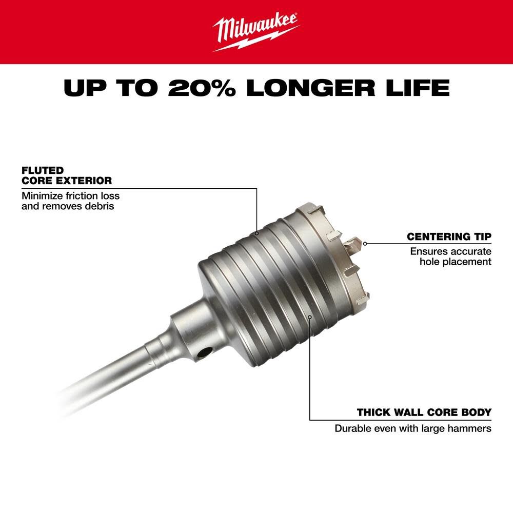 Milwaukee 2 in. x 11-3/8 in. SDS-Max Core Bit 48-20-5408 from Milwaukee