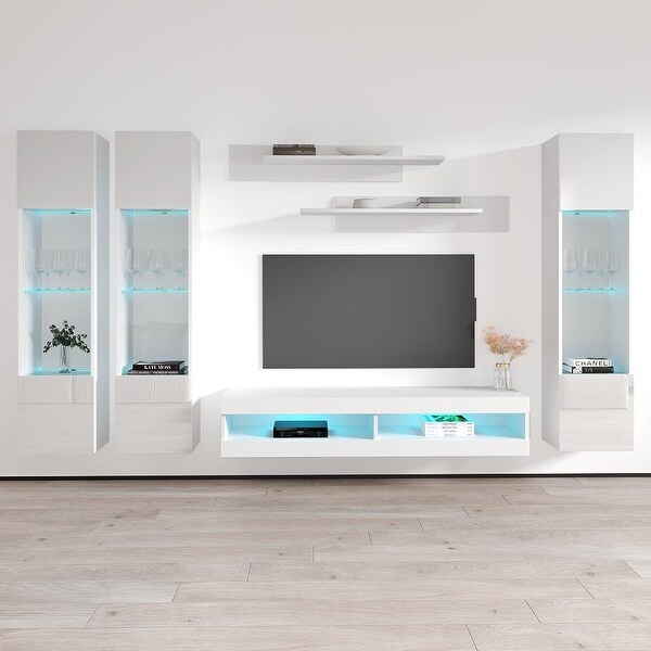 Fly CD3 34TV Wall Mounted Floating Modern Entertainment Center