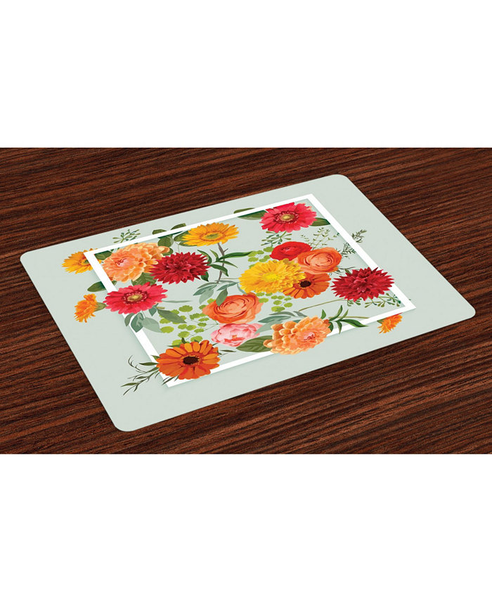 Ambesonne Shabby Flora Place Mats Set of 4