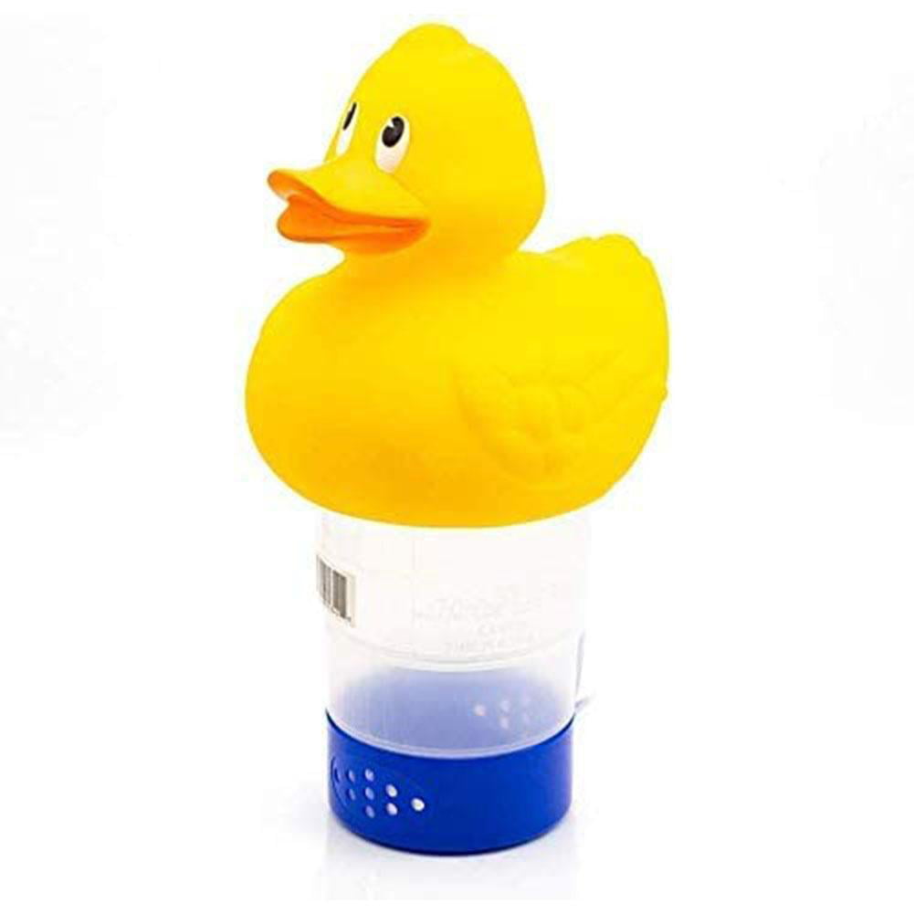 WWD POOL Animal Floating Pool Chlorine Dispenser Fits 3" Tabs Bromine Holder Yellow Duck