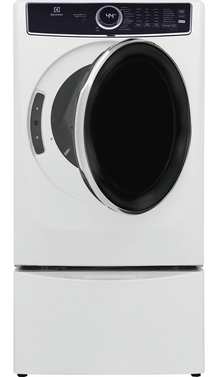 Electrolux 8 Cu. Ft. White Front Load Perfect Steam Gas Dryer With LuxCare Dry and Instant Refresh