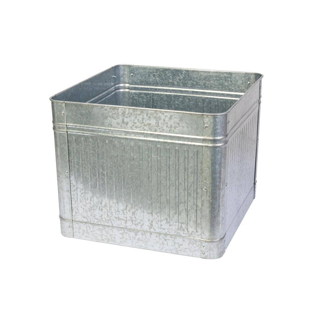 Panacea Vintage Galvanized Metal Square Raised Garden Planter 83476