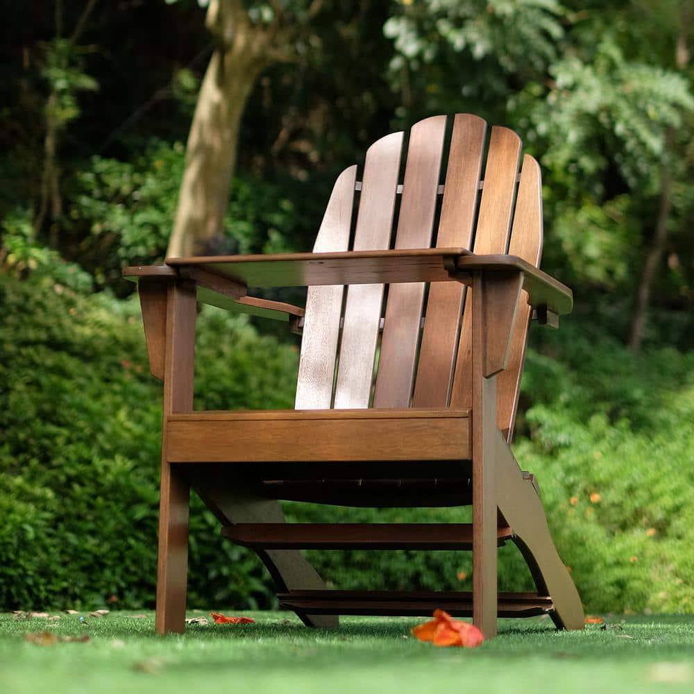 Cambridge Casual Moni Mahogany Wood Natural Brown Adirondack Chair FREE Tray Table