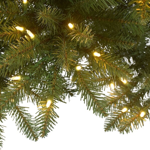 10' LED Slim Fraser Fir Artificial Christmas Tree，Color Select Lights