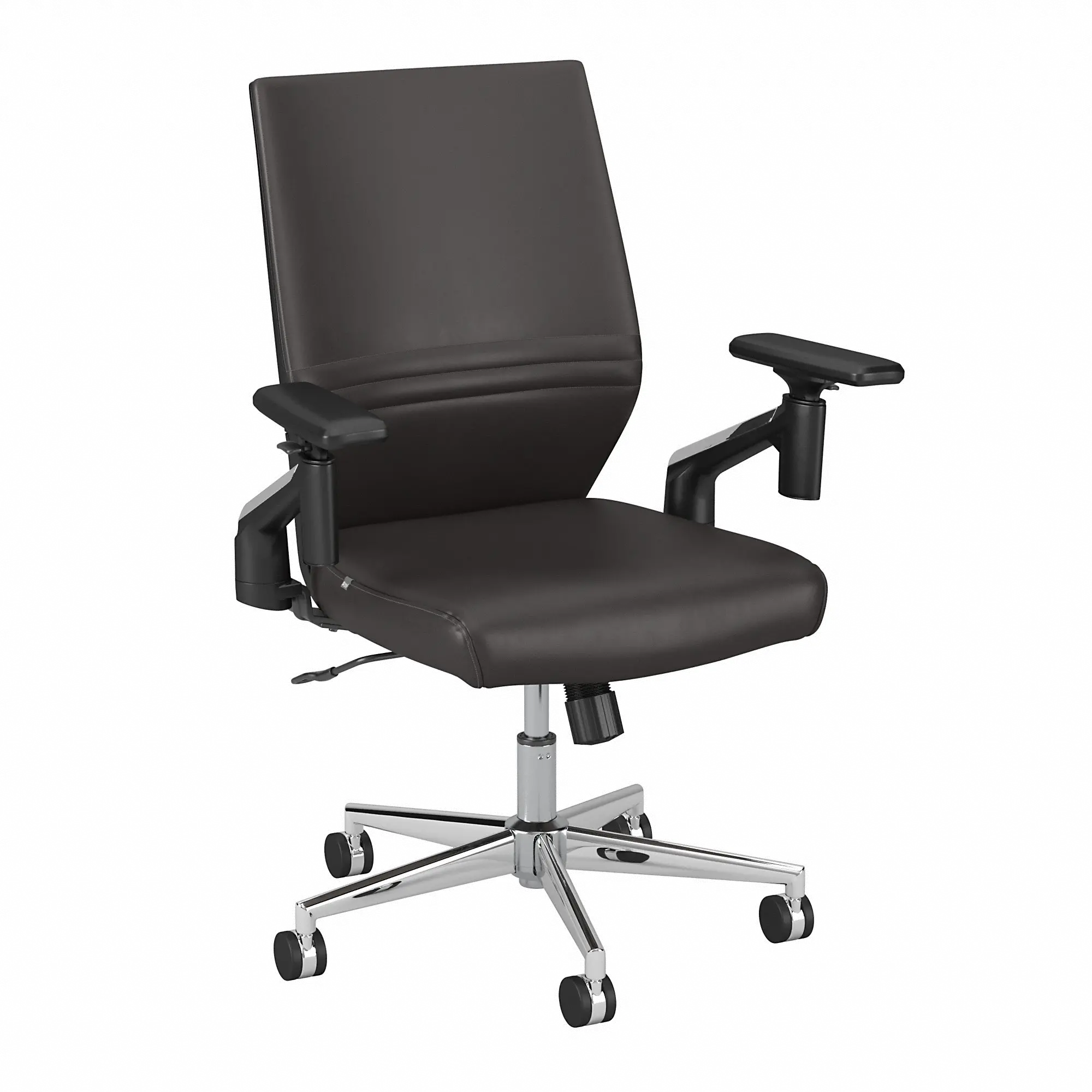 Laguna Brown Leather Mid Back Task Chair - Bush Furniture