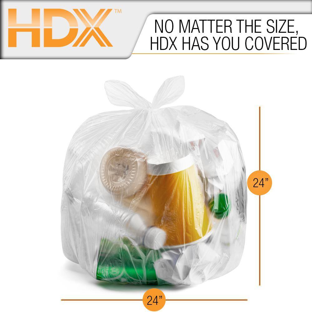 HDX 10 Gal. Clear Waste Liner Trash Bags (500-Count) HDX10G500-2PK