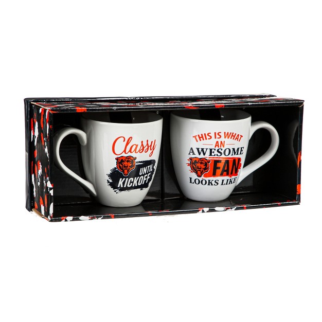 Evergreen Chicago Bears Ceramic Cup O x27 java 17oz Gift Set